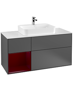 Villeroy und Boch Finion Villeroy und Boch Finion F411HBGK 120cm, cover plate white matt, shelf left Peony , anthracite matt