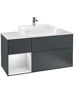 Villeroy und Boch Finion Villeroy und Boch Finion F411MTHG 120cm, cover plate white matt, shelf left white matt lacquer, midnight Blue Matt Lacquer