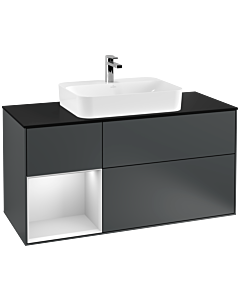 Villeroy und Boch Finion Villeroy und Boch Finion F412MTHG 120cm, cover plate black matt, shelf left white matt lacquer, midnight Blue Matt Lacquer