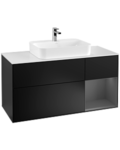 Villeroy und Boch Finion Villeroy und Boch Finion F421GKPD 120cm, cover plate white matt, shelf on the right anthracite matt, black matt lacquer