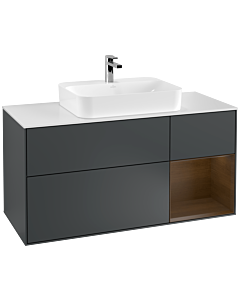 Villeroy und Boch Finion Villeroy und Boch Finion F421GNHG 120cm, cover plate white matt, shelf on the right Blue Matt Lacquer veneer, midnight Blue Matt Lacquer