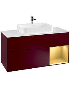 Villeroy und Boch Finion Villeroy und Boch Finion F421HFHB 120cm, cover plate white matt, shelf on the right gold matt, Peony Matt
