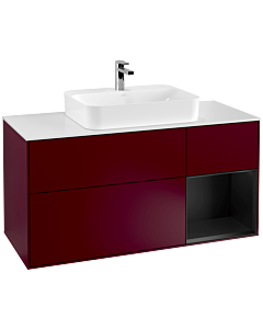 Villeroy und Boch Finion Villeroy und Boch Finion F421PDHB 120cm, cover plate white matt, shelf on the right black matt lacquer, Peony Matt