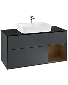 Villeroy und Boch Finion Villeroy und Boch Finion F422GNHG 120cm, cover plate black matt, shelf on the right Blue Matt Lacquer veneer, midnight Blue Matt Lacquer