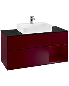 Villeroy und Boch Finion Villeroy und Boch Finion F422HBHB 120cm, cover plate black matt, shelf on the right Peony , Peony Matt