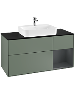 Villeroy und Boch Finion Villeroy und Boch Finion F422HGGM 120cm, cover plate black matt, shelf on the right Midnight Blue Matt Lacquer , Olive Matt Lacquer