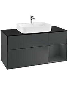 Villeroy und Boch Finion Villeroy und Boch Finion F422HGHG 120cm, cover plate black matt, shelf on the right Midnight Blue Matt Lacquer , Midnight Blue Matt Lacquer