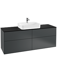 Villeroy und Boch Finion Villeroy und Boch F44200HG 160x60,3cm, plaque de finition noir mat, Midnight Blue Matt Lacquer