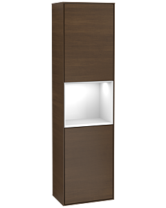 Villeroy und Boch Finion cabinet F460GFGN 41.8x151.6x27cm, left, shelf Glossy white lacquer, walnut veneer