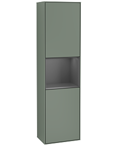 Villeroy und Boch Finion cabinet F460GKGM 41.8x151.6x27cm, left, shelf Anthracite Matt Lacquer, Olive Matt Lacquer
