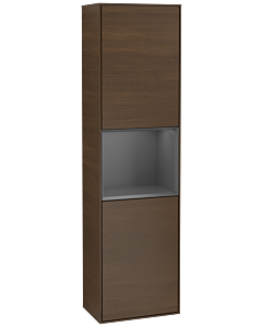 Villeroy und Boch Finion cabinet F460GKGN 41.8x151.6x27cm, left, shelf Anthracite Matt Lacquer, Walnut veneer