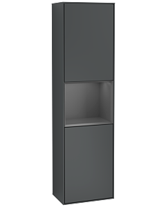 Villeroy und Boch Finion cabinet F460GKHG 41.8x151.6x27cm, left, shelf Anthracite Matt Lacquer, Midnight Blue Matt Lacquer