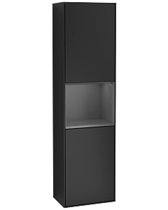 Villeroy und Boch Finion cabinet F460GKPD 41.8x151.6x27cm, left, shelf Anthracite Matt lacquer, black matt lacquer