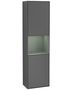 Villeroy und Boch Finion cabinet F460GMGK 41.8x151.6x27cm, left, shelf Olive Matt Lacquer , anthracite matt
