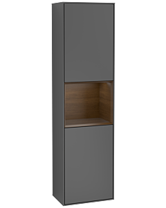 Villeroy und Boch Finion cabinet F460GNGK 41.8x151.6x27cm, left, shelf walnut veneer, anthracite matt