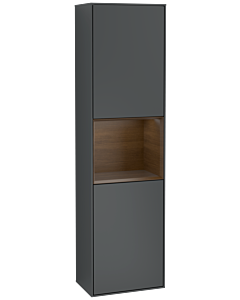Villeroy und Boch Finion cabinet F460GNHG 41.8x151.6x27cm, left, shelf Walnut Veneer , midnight Blue Matt Lacquer