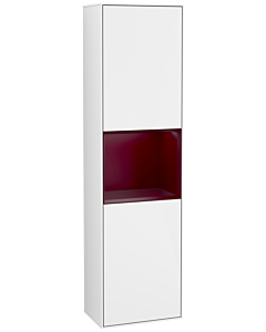 Villeroy und Boch Finion Hochschrank F460HBGF 41,8x151,6x27cm, links, Regal Peony Matt Lacquer, Glossy white lacquer