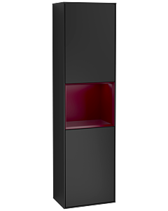 Villeroy und Boch Finion cabinet F460HBPD 41.8x151.6x27cm, left, shelf Peony Matt lacquer, black matt lacquer