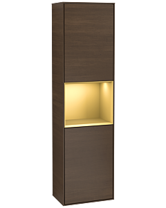 Villeroy und Boch Finion cabinet F460HFGN 41.8x151.6x27cm, left, shelf gold matt lacquer, walnut veneer