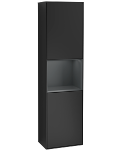 Villeroy und Boch Finion cabinet F460HGPD 41.8x151.6x27cm, left, shelf Midnight Blue Matt Lacquer , black matt lacquer