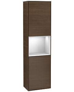 Villeroy und Boch Finion cabinet F460MTGN 41.8x151.6x27cm, left, shelf white matt lacquer, walnut veneer