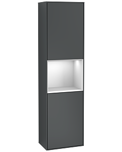 Villeroy und Boch Finion Hochschrank F460MTHG 41,8x151,6x27cm, links, Regal White Matt Lacquer, Midnight Blue Matt Lacquer