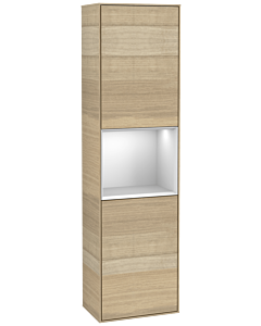 Villeroy und Boch Finion Hochschrank F460MTPC 41,8x151,6x27cm, links, Regal White Matt Lacquer, Oak Veneer