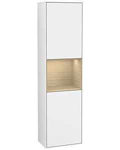Villeroy und Boch armoire Finion F460PCGF 41.8x151.6x27cm, gauche, étagère Oak Venerr, laqué blanc brillant