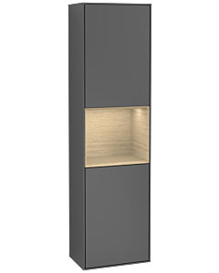 Villeroy und Boch Finion cabinet F460PCGK 41.8x151.6x27cm, left, shelf Oak Venerr, anthracite matt
