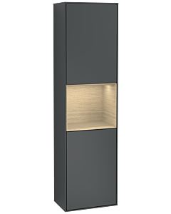 Villeroy und Boch armoire Finion F460PCHG 41.8x151.6x27cm, gauche, étagère Oak Venerr, Midnight Blue Matt Lacquer