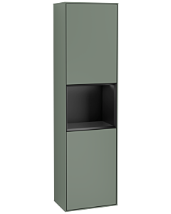 Villeroy und Boch Finion cabinet F460PDGM 41.8x151.6x27cm, left, shelf Black Matt Lacquer , Olive Matt Lacquer
