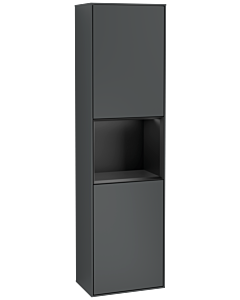 Villeroy und Boch Finion Hochschrank F460PDHG 41,8x151,6x27cm, links, Regal Black Matt Lacquer, Midnight Blue Matt Lacquer