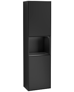 Villeroy und Boch Finion Hochschrank F460PDPD 41,8x151,6x27cm, links, Regal Black matt lacquer, Black matt lacquer