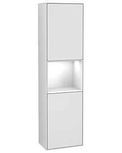 Villeroy und Boch armoire Finion F470GFMT 41.8x151.6x27cm, droite, étagère laqué blanc brillant, laqué blanc mat