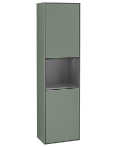 Villeroy und Boch Finion Hochschrank F470GKGM 41,8x151,6x27cm, rechts, Regal Anthracite Matt Lacquer, Olive Matt Lacquer