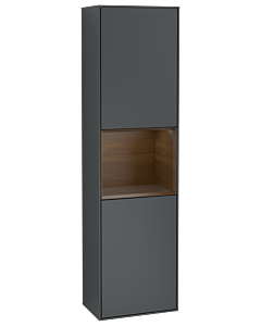 Villeroy und Boch armoire Finion F470GNHG 41.8x151.6x27cm, droite, étagère Walnut Veneer , Midnight Blue Matt Lacquer