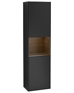 Villeroy und Boch armoire Finion F470GNPD 41.8x151.6x27cm, droite, étagère placage noyer, laqué noir mat