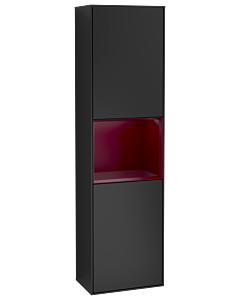 Villeroy und Boch Finion Hochschrank F470HBPD 41,8x151,6x27cm, rechts, Regal Peony Matt Lacquer, Black matt lacquer
