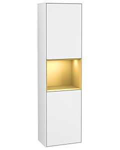Villeroy und Boch armoire Finion F470HFGF 41.8x151.6x27cm, droite, étagère Gold Matt Lacquer, Glossy white laquer