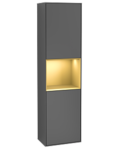 Villeroy und Boch Finion cabinet F470HFGK 41.8x151.6x27cm, right, shelf gold matt lacquer, anthracite matt