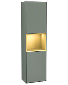 Villeroy und Boch armoire Finion F470HFGM 41.8x151.6x27cm, droite, étagère Gold Matt Lacquer, Olive Matt Lacquer