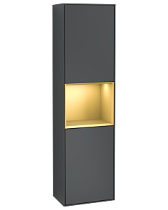 Villeroy und Boch Finion Hochschrank F470HFHG 41,8x151,6x27cm, rechts, Regal Gold Matt Lacquer, Midnight Blue Matt Lacquer