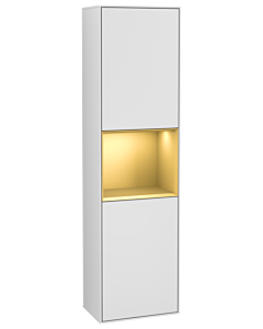Villeroy und Boch Finion cabinet F470HFMT 41.8x151.6x27cm, right, shelf gold matt lacquer, white matt lacquer