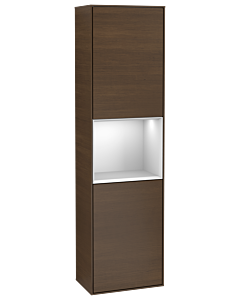 Villeroy und Boch Finion cabinet F470MTGN 41.8x151.6x27cm, right, shelf white matt lacquer, walnut veneer