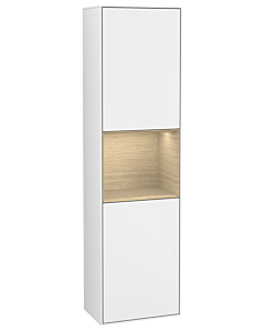 Villeroy und Boch Finion cabinet F470PCGF 41.8x151.6x27cm, right, shelf Oak Venerr, Glossy white lacquer