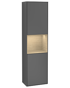 Villeroy und Boch Finion Hochschrank F470PCGK 41,8x151,6x27cm, rechts, Regal Oak Venerr, Anthracite matt