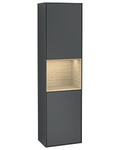 Villeroy und Boch Finion cabinet F470PCHG 41.8x151.6x27cm, right, shelf Oak Venerr, Midnight Blue Matt Lacquer