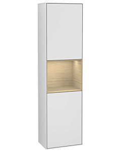 Villeroy und Boch armoire Finion F470PCMT 41.8x151.6x27cm, droite, étagère Oak Venerr, laqué blanc mat