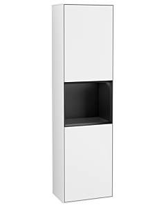 Villeroy und Boch Finion cabinet F470PDGF 41.8x151.6x27cm, right, shelf Black matt lacquer, Glossy white lacquer