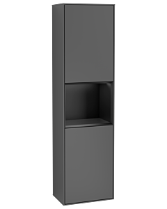 Villeroy und Boch Finion Hochschrank F470PDGK 41,8x151,6x27cm, rechts, Regal Black matt lacquer, Anthracite matt